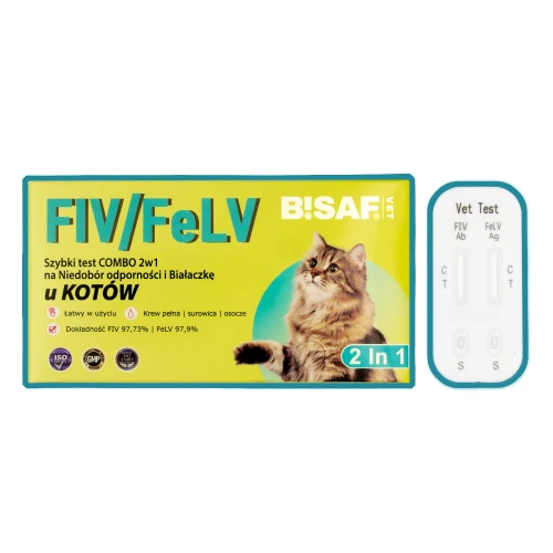 Test COMBO 2w1 FIV/FeLV BISAF VET dla kotów do wykrywania FIV i białaczki FeLV
