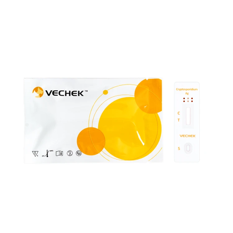 Kaseta testowa Cryptosporidium Ag VECHEK w foliowym opakowaniu.